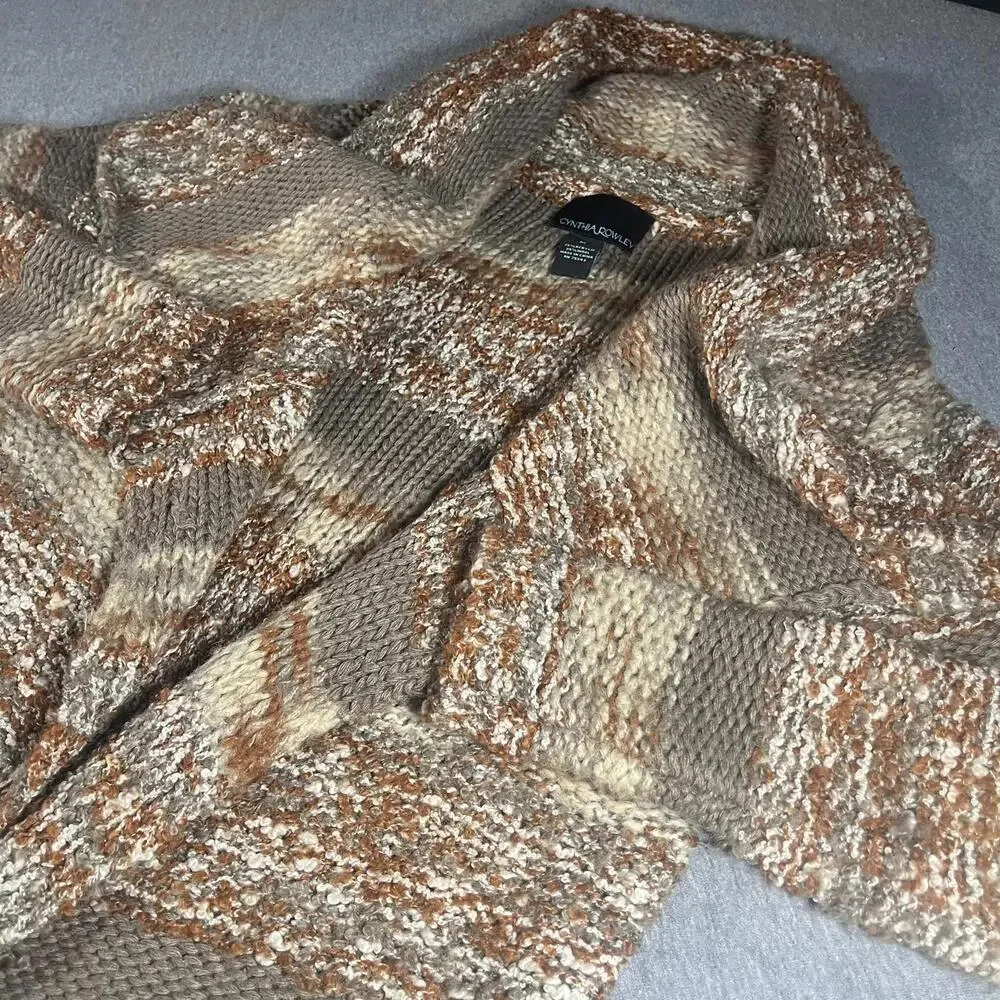 Cynthia Rowley Woman’s Medium Open Front Marled Knit Cardigan Sweater  RN: 75343 - Picture 5 of 9